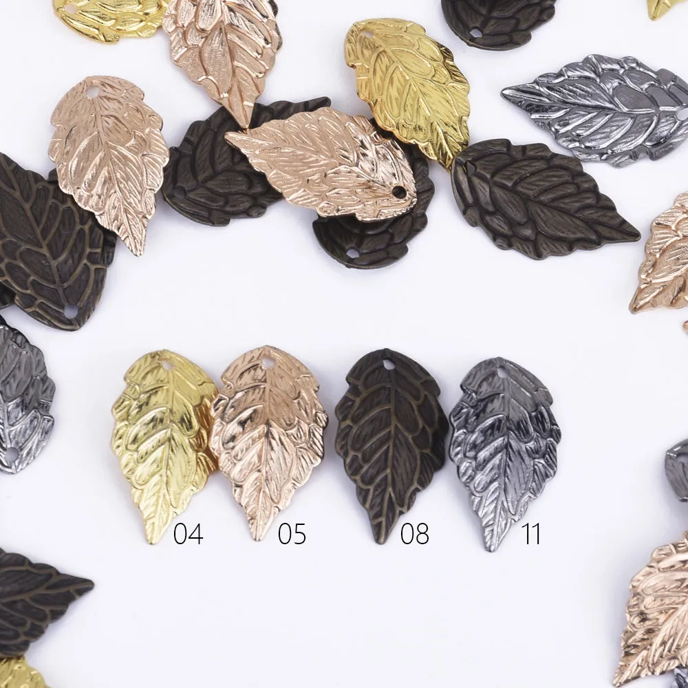 10*18mm Brass Leaf Pendant Charm Metal Charms Wholeslae perfect for necklace pendant 50pcs