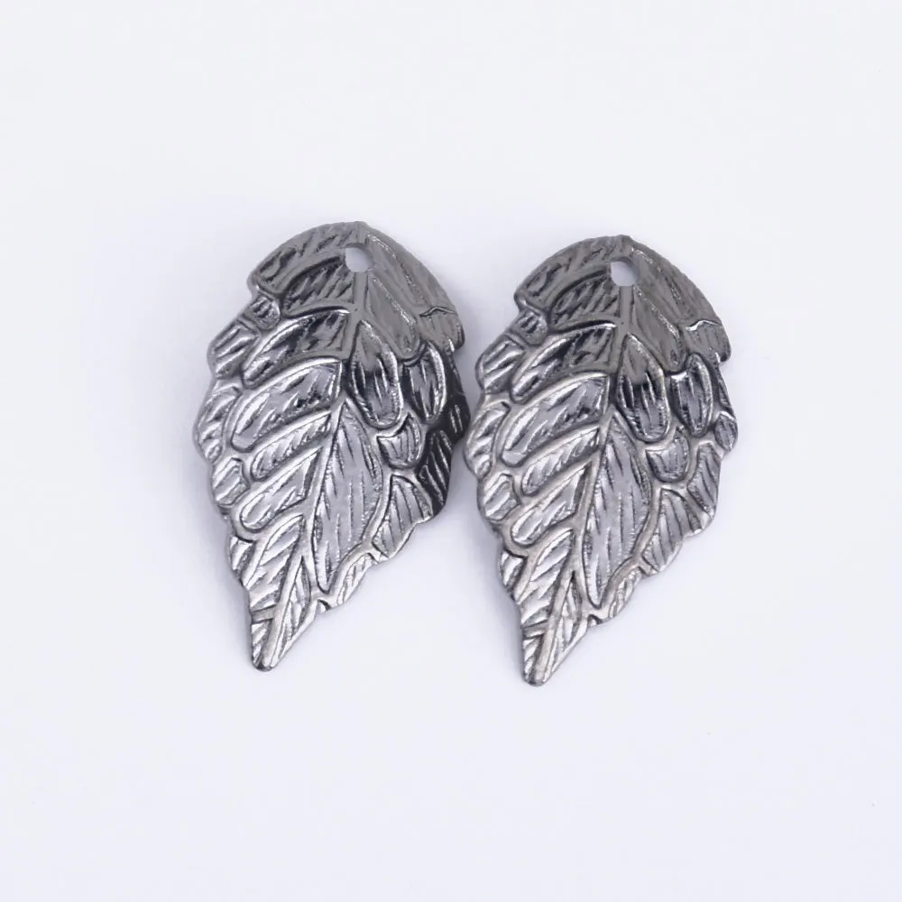 10*18mm Brass Leaf Pendant Charm Metal Charms Wholeslae perfect for necklace pendant 50pcs