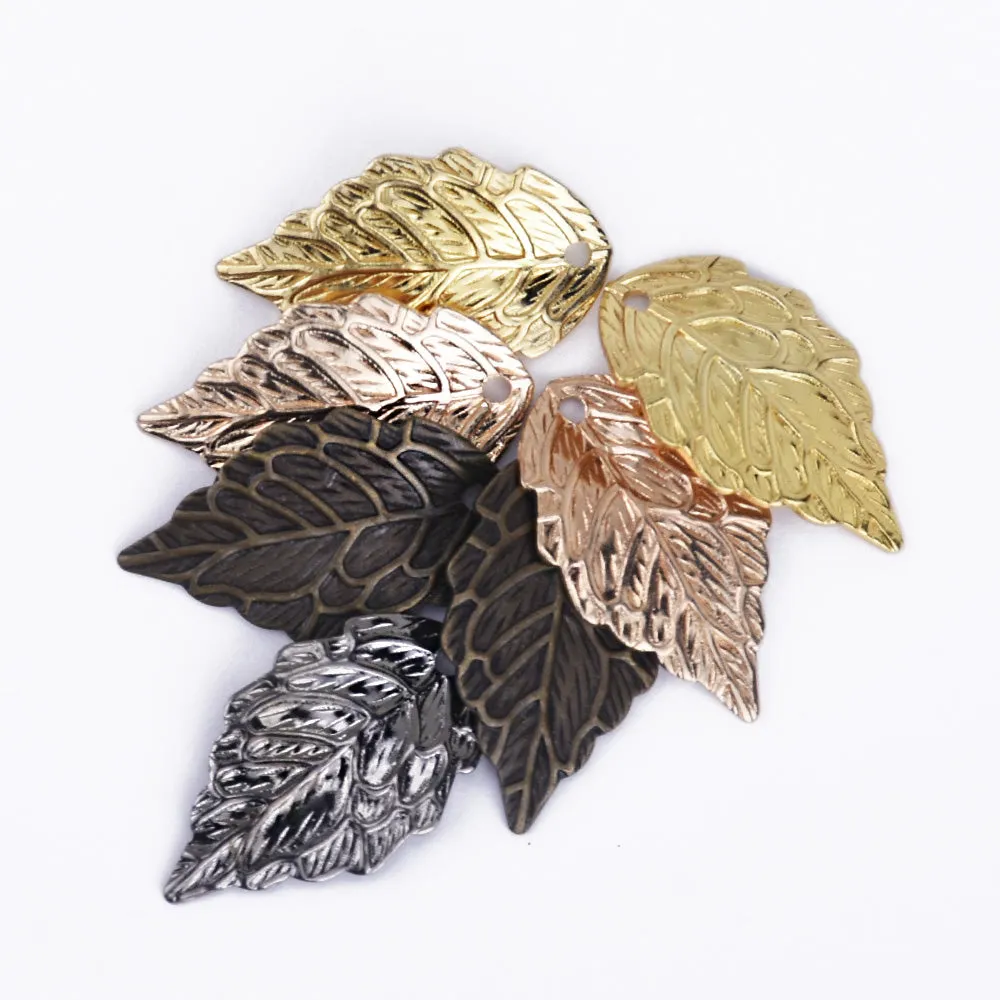 10*18mm Brass Leaf Pendant Charm Metal Charms Wholeslae perfect for necklace pendant 50pcs