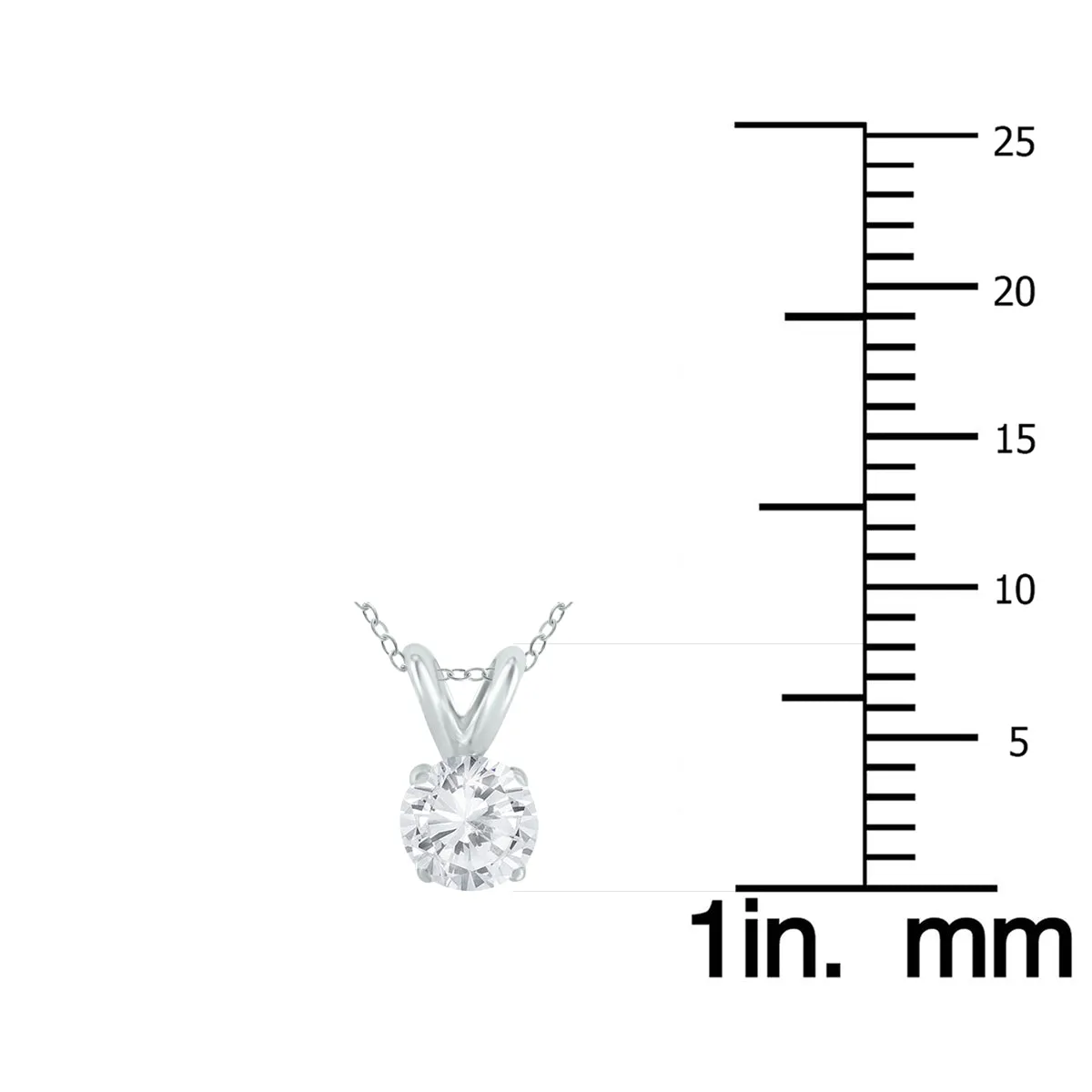 1/2 Carat Diamond Solitaire Pendant In .925 Sterling Silver