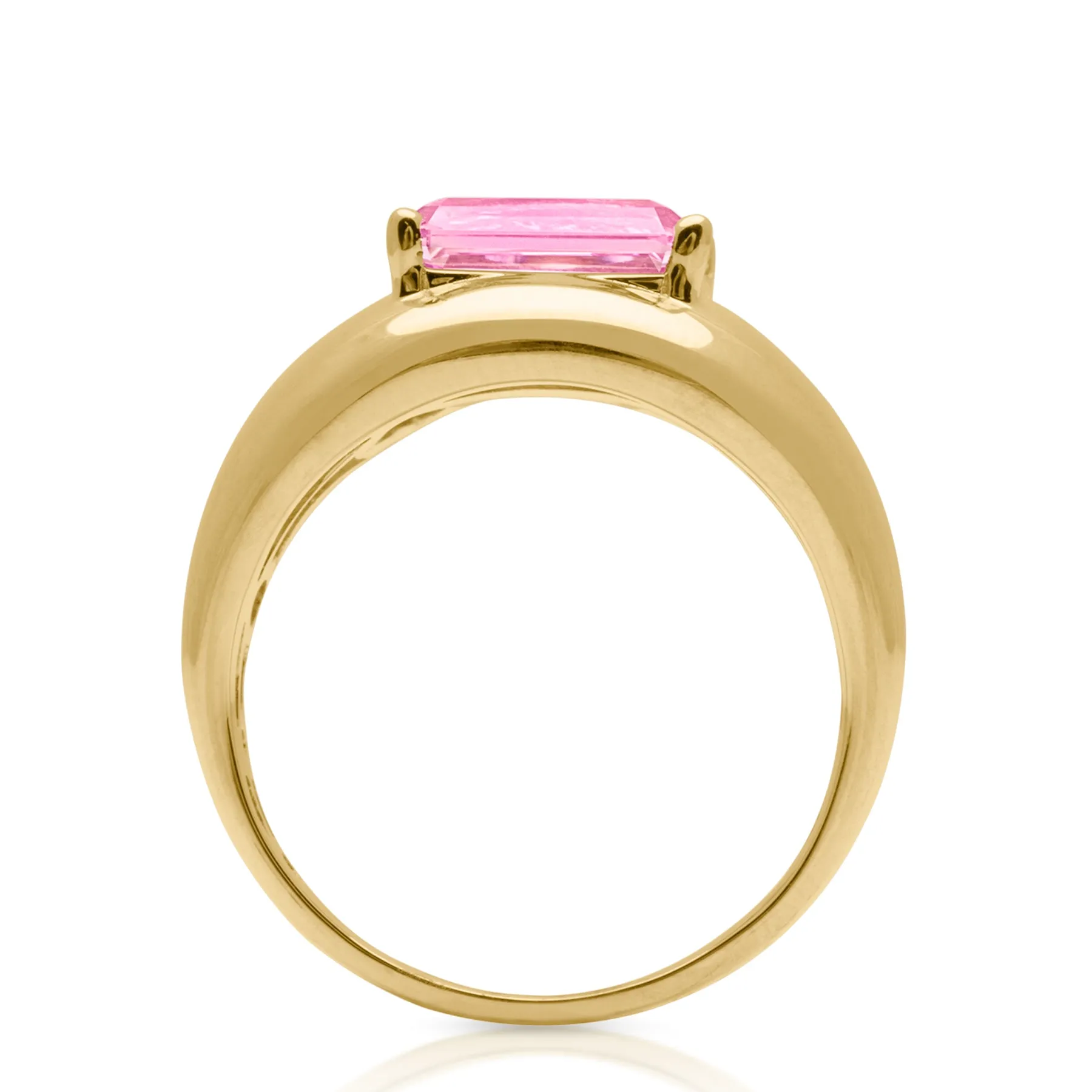 14KT Yellow Gold Pink Topaz Paloma Aperitif Ring