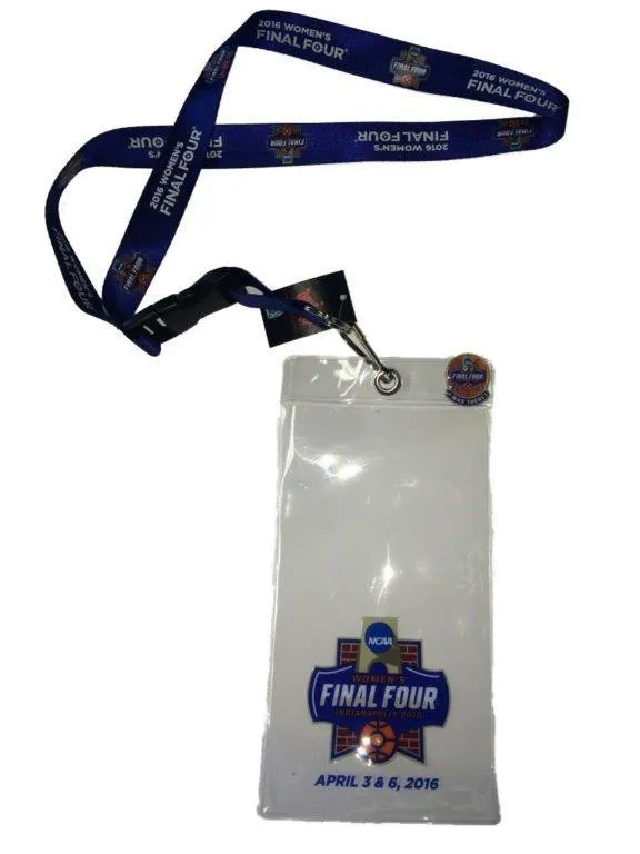 2016 NCAA Women's Final Four College Basketball Lanyard Ticket Holder Pin Set