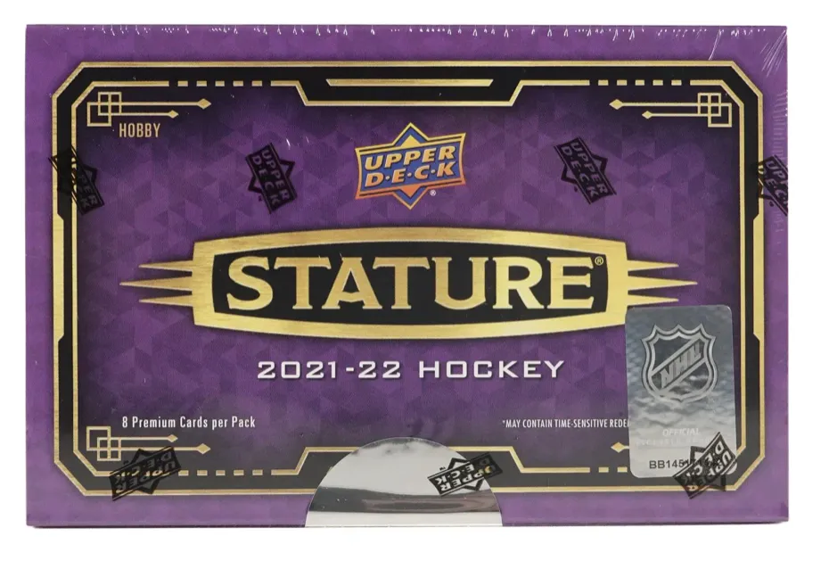 2021/22 Upper Deck Stature Hockey Hobby Box 1 Pack Per Box, 8 Cards Per Pack