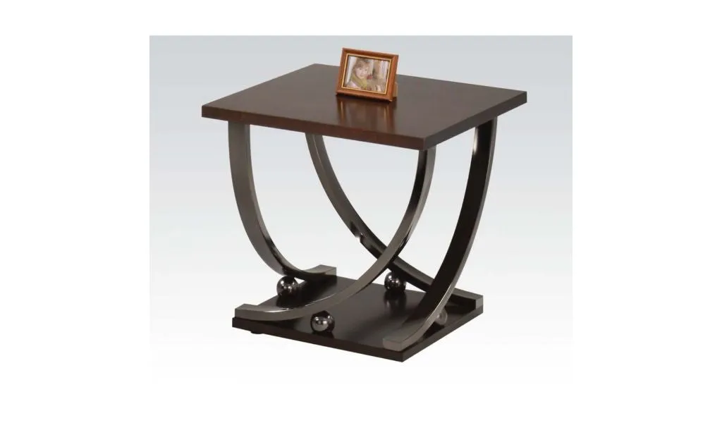 23" Black and Brown End Table By Homeroots