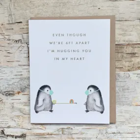 6ft Apart Penguins Card