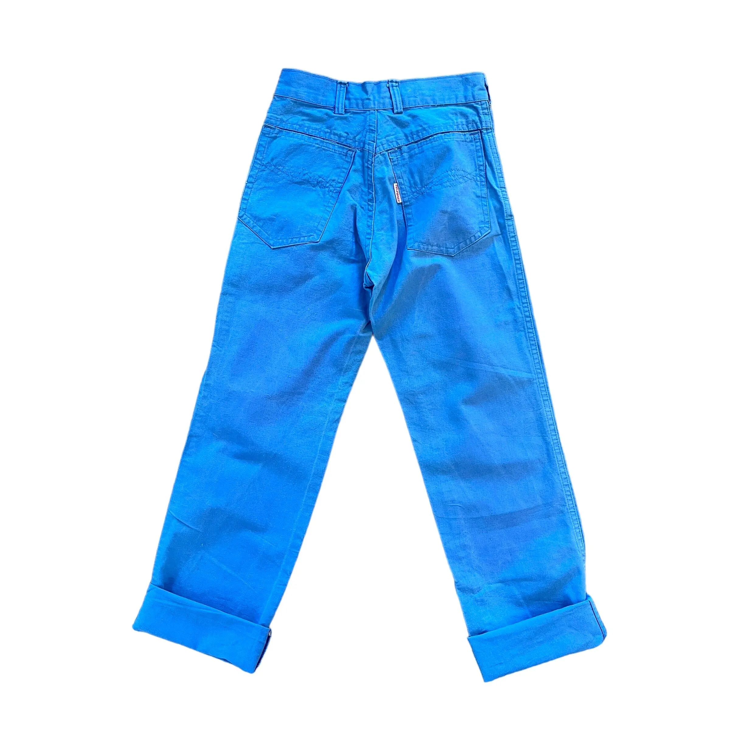 70s Blue Slim Fit Trousers /  6-8Y