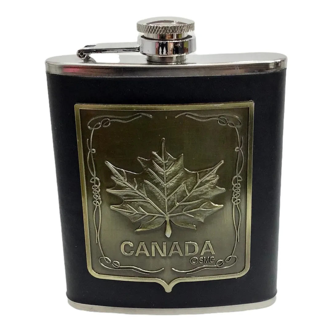 8 Oz  Canada leaf Flask.