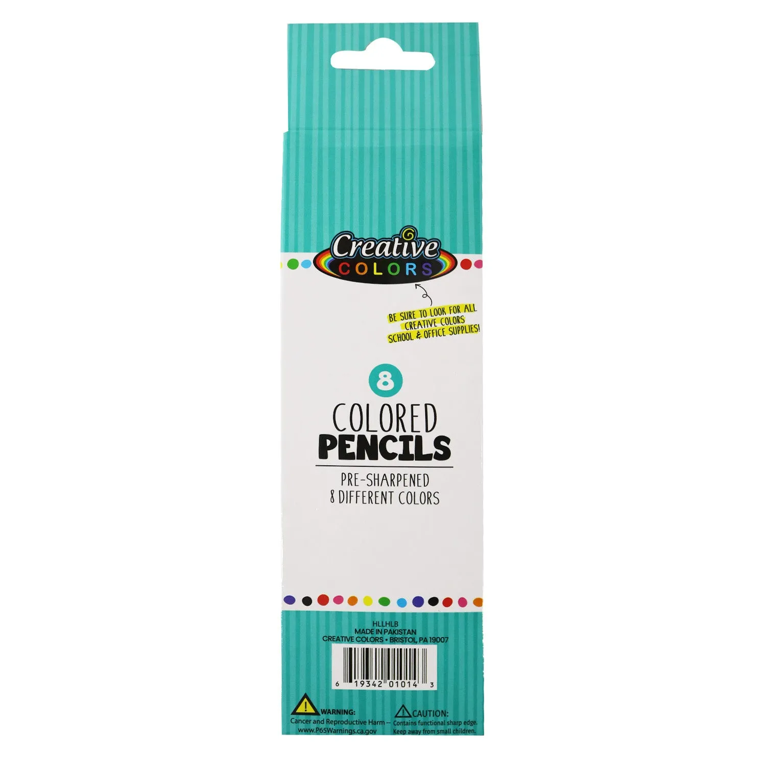 8 Pack of Colored Pencils - Bulk School Supplies Wholesale Case of 96 Packs of Colored Pencils