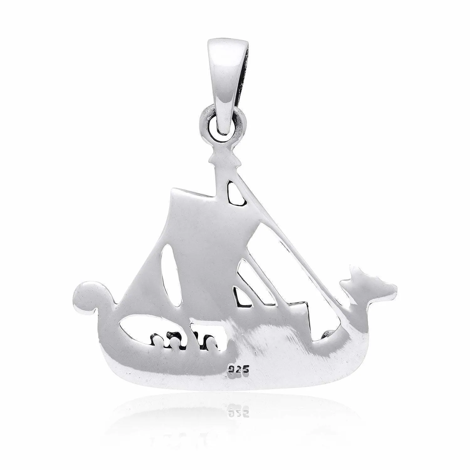 925 Sterling Silver Viking Longship Pendant