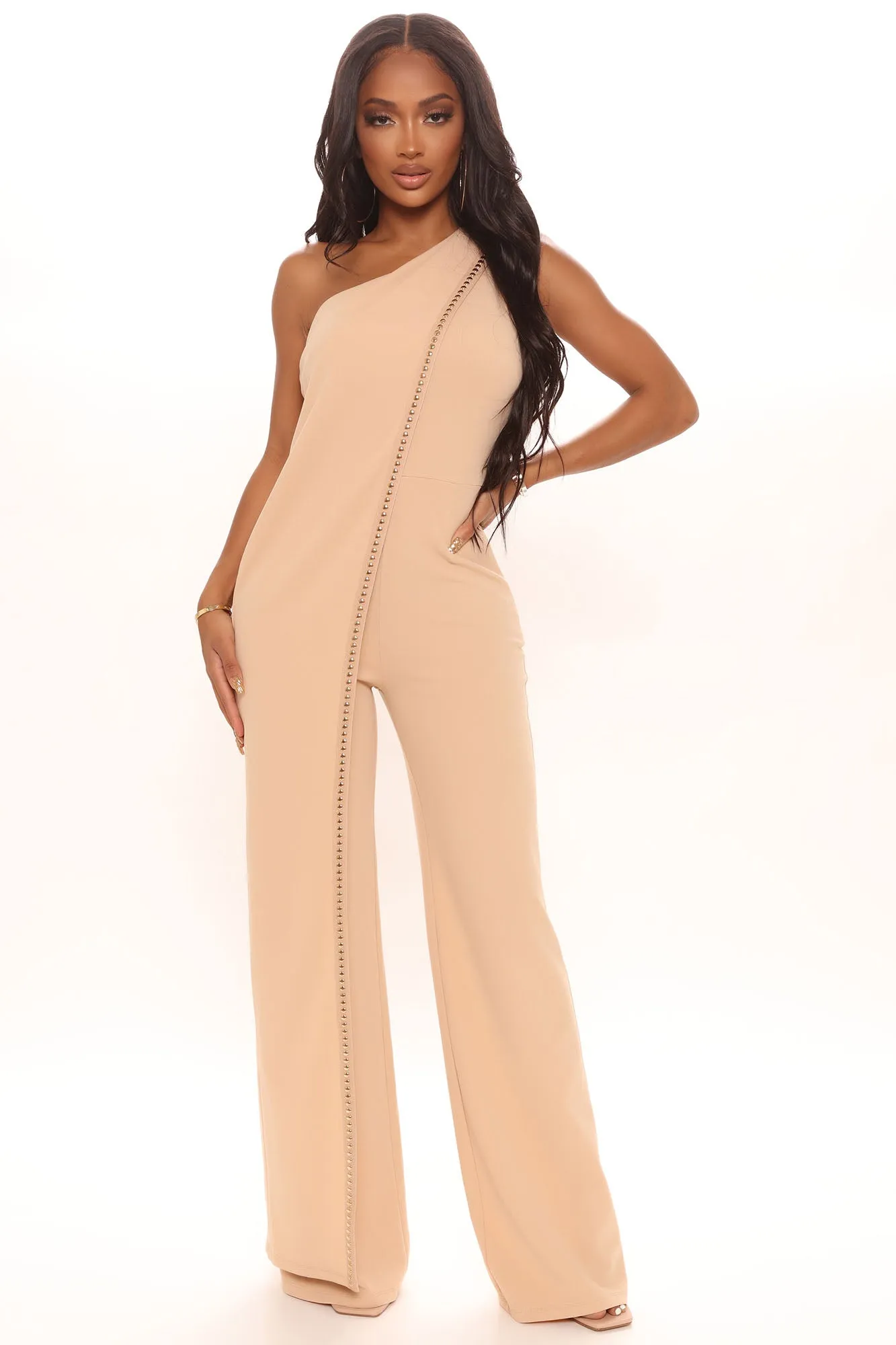 A Little Dramatic Jumpsuit - Taupe