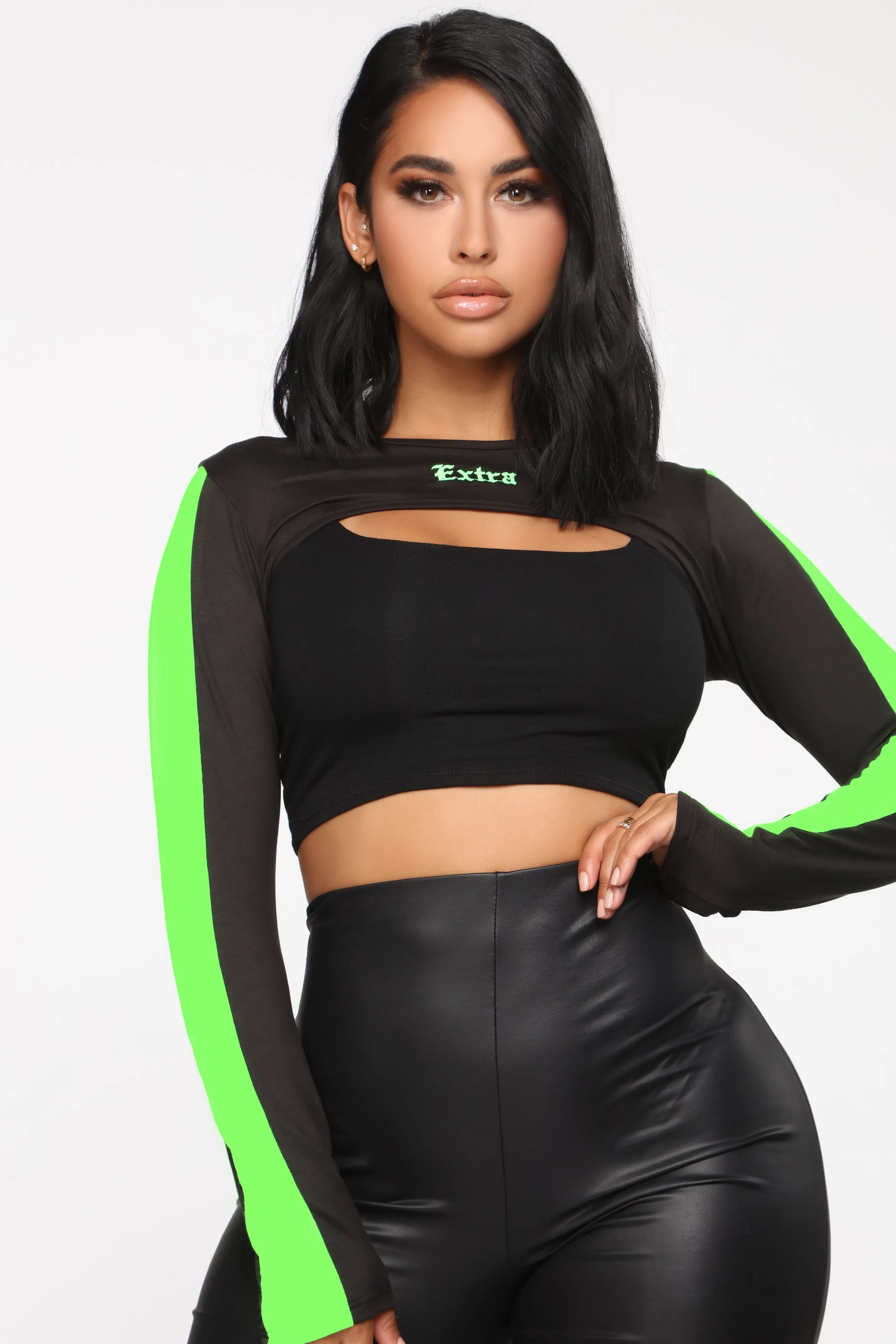 A Little Extra Crop Top - Black