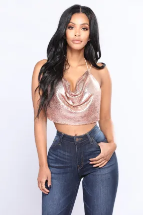 A Little Lower Sequin Top - Champagne