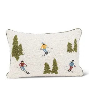 Abbott Rectangle Ski Scene Boucle Pillow