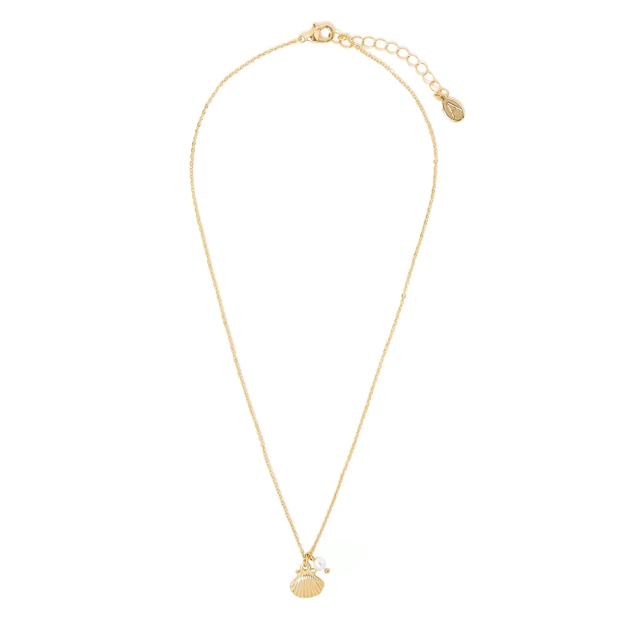 Accessorize London Women's Gold Pearly Shell Pendant Necklace