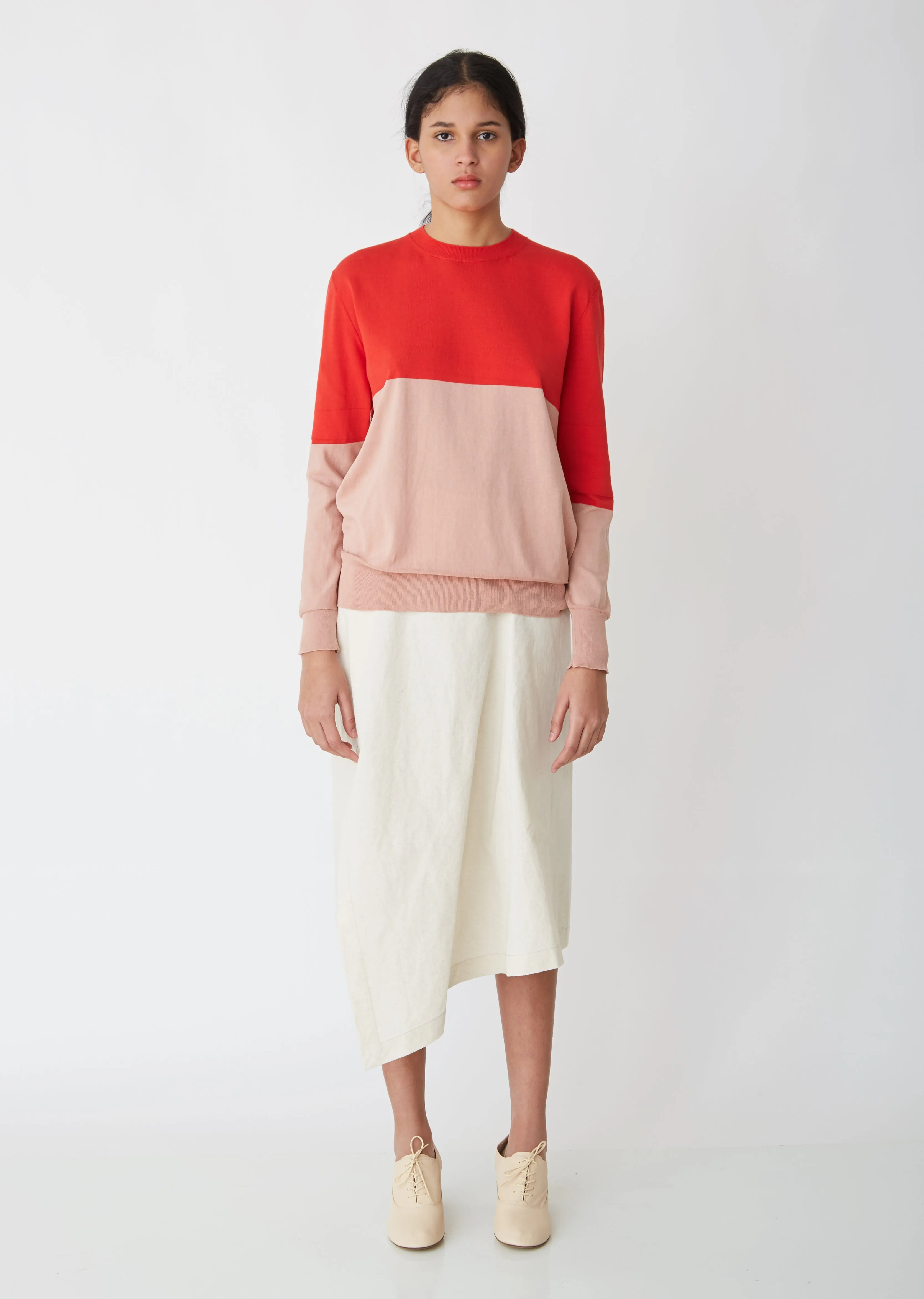 Agneta Color Blocked Cotton Sweater