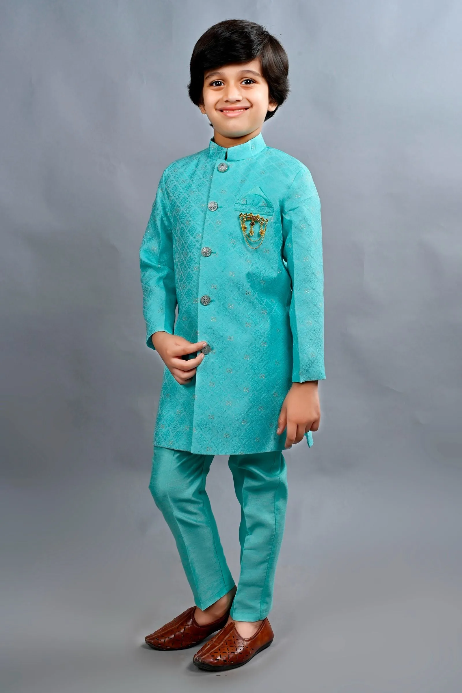 Ahhaaaa Traditional Party Wear Bollywood Style Indo-Western Sherwani for Boys