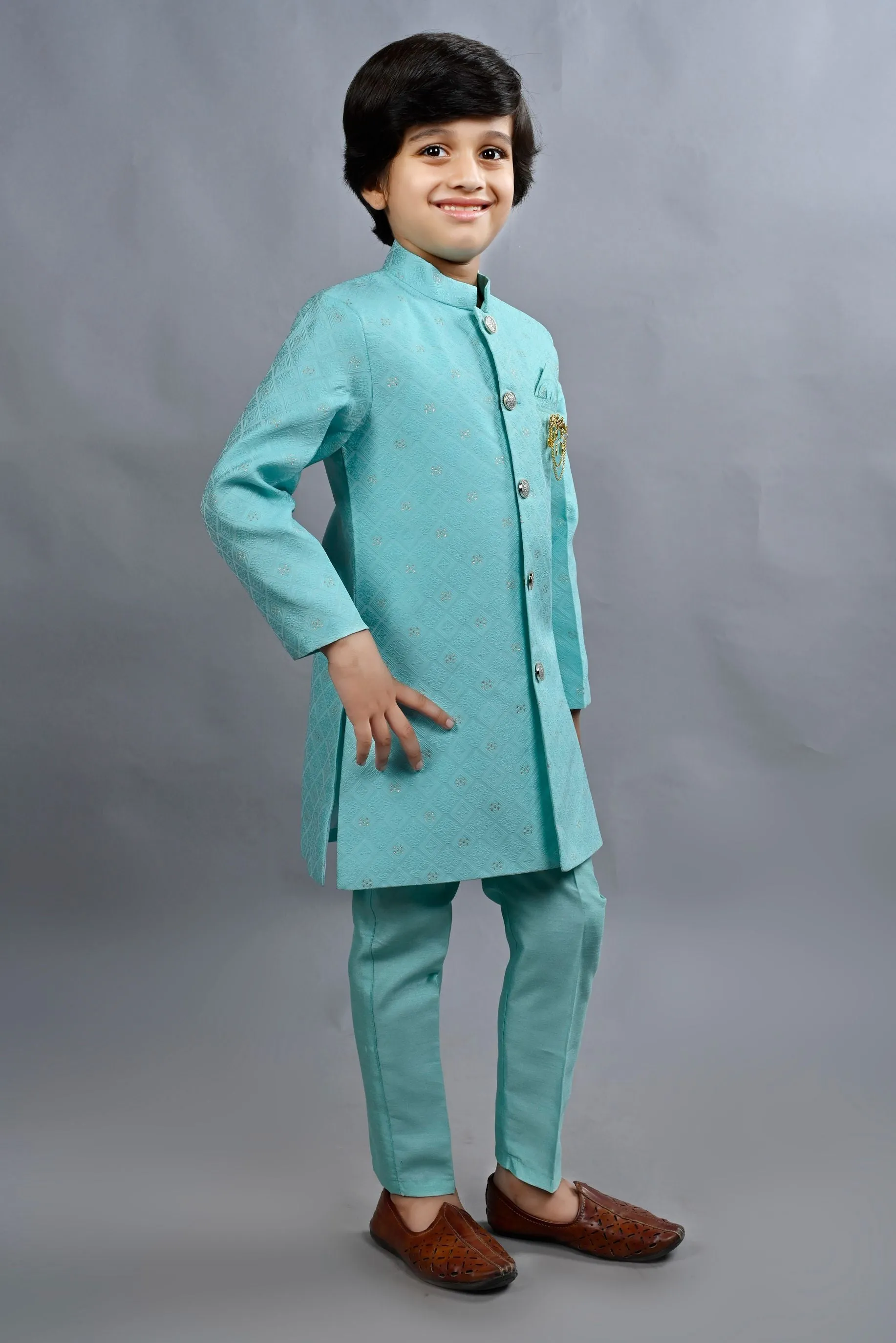 Ahhaaaa Traditional Party Wear Bollywood Style Indo-Western Sherwani for Boys