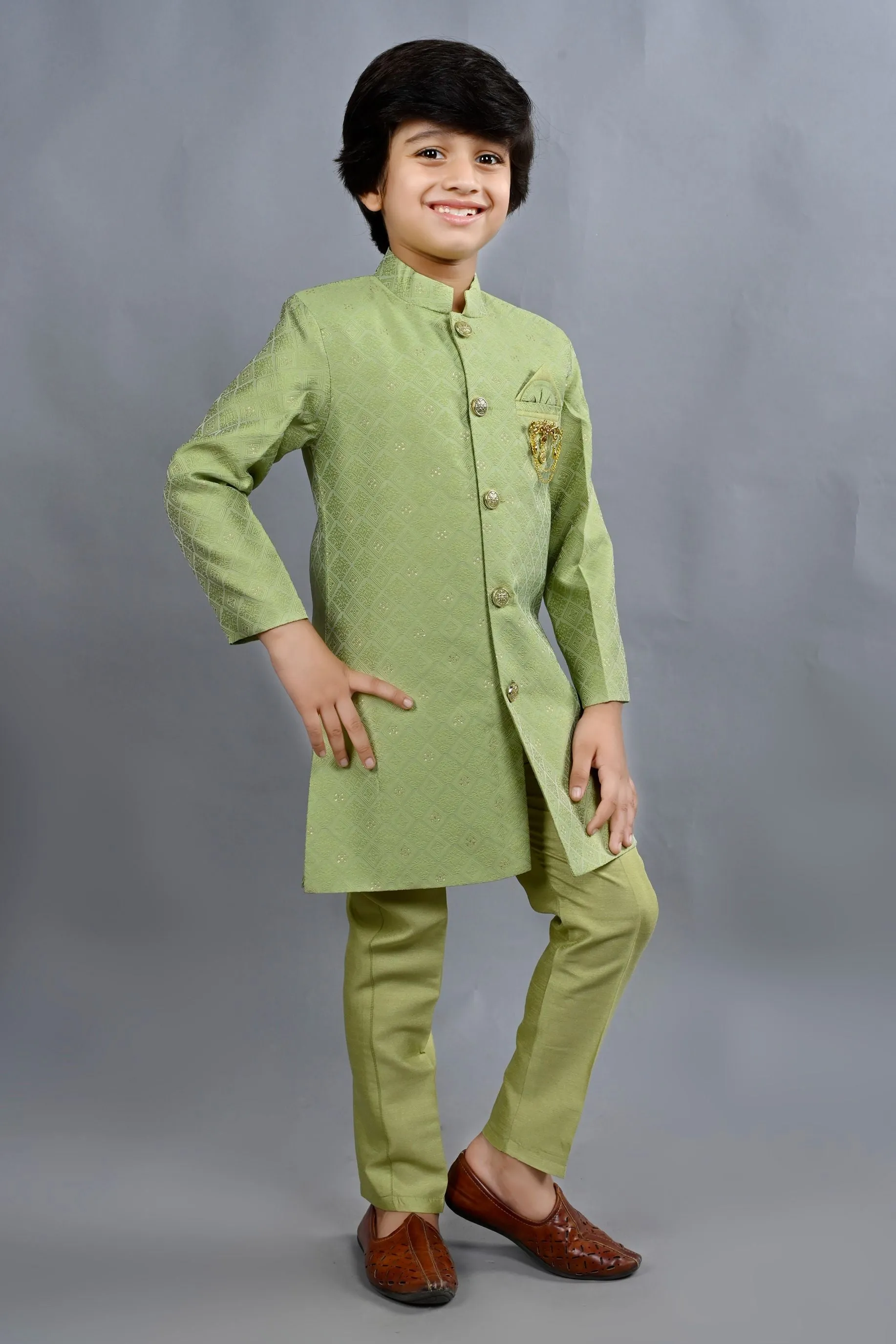 Ahhaaaa Traditional Party Wear Bollywood Style Indo-Western Sherwani for Boys