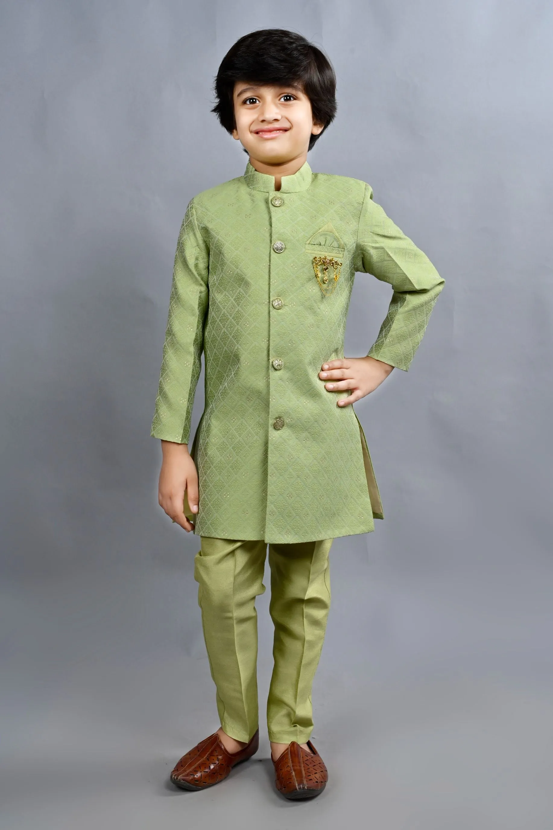 Ahhaaaa Traditional Party Wear Bollywood Style Indo-Western Sherwani for Boys