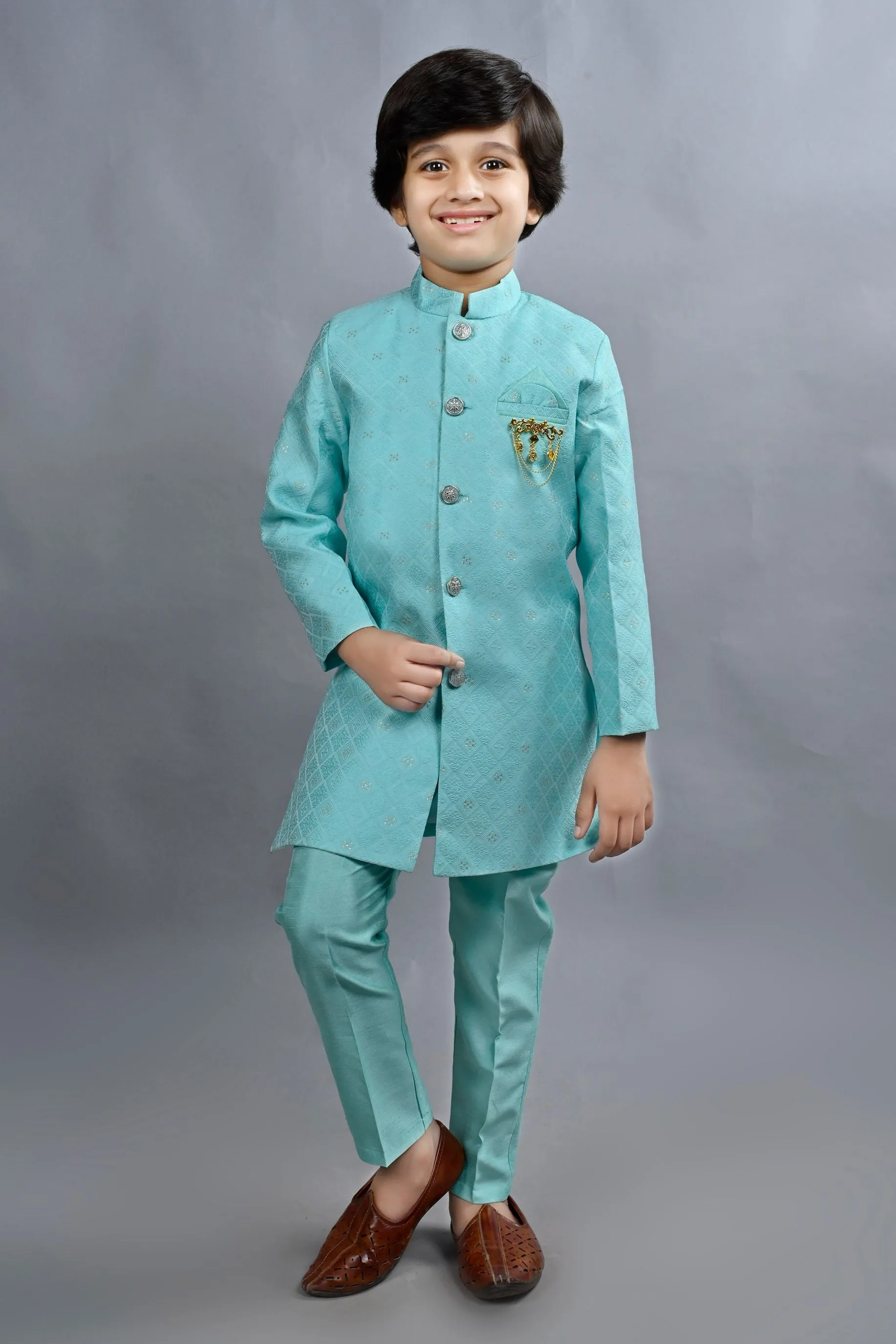 Ahhaaaa Traditional Party Wear Bollywood Style Indo-Western Sherwani for Boys