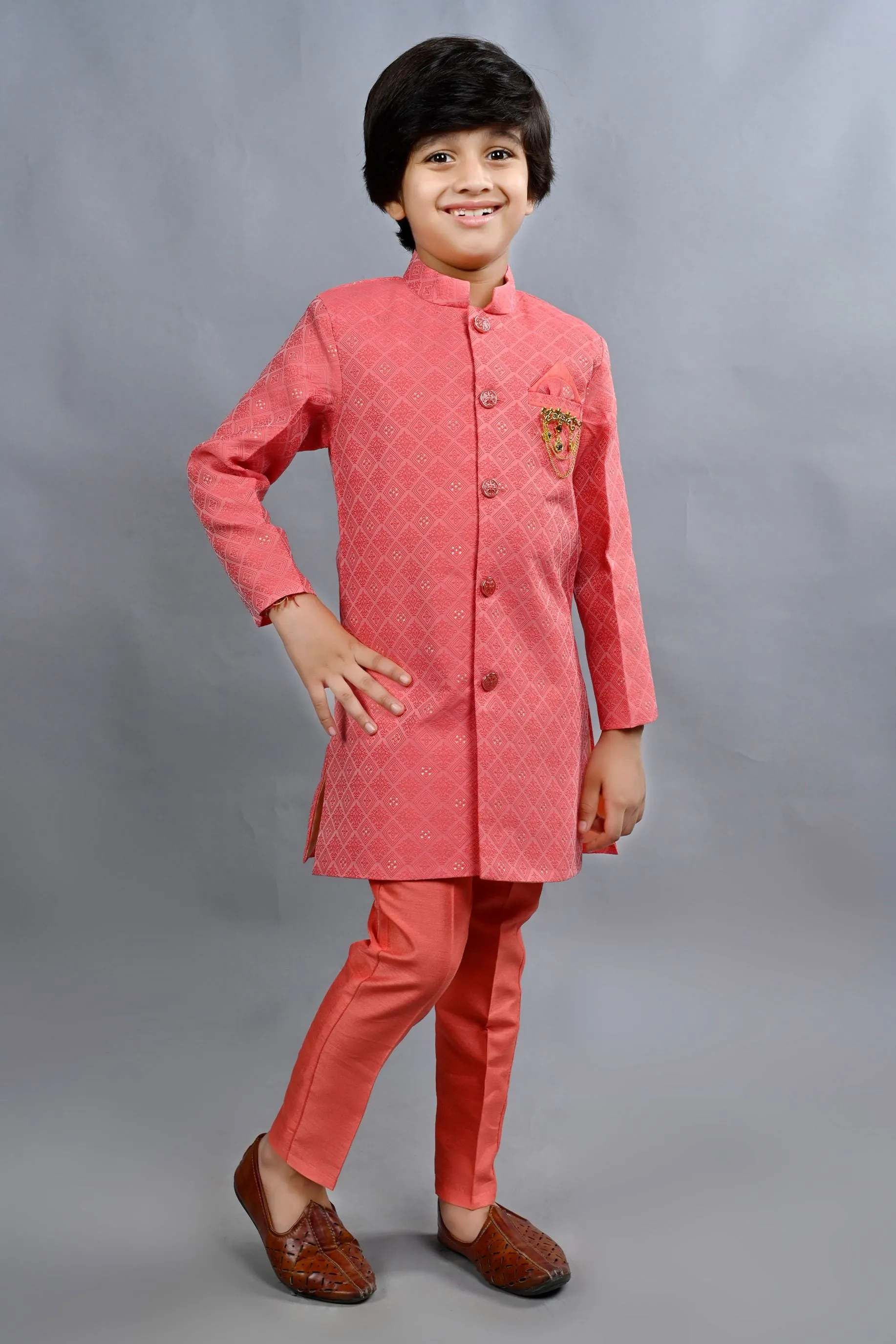 Ahhaaaa Traditional Party Wear Bollywood Style Indo-Western Sherwani for Boys