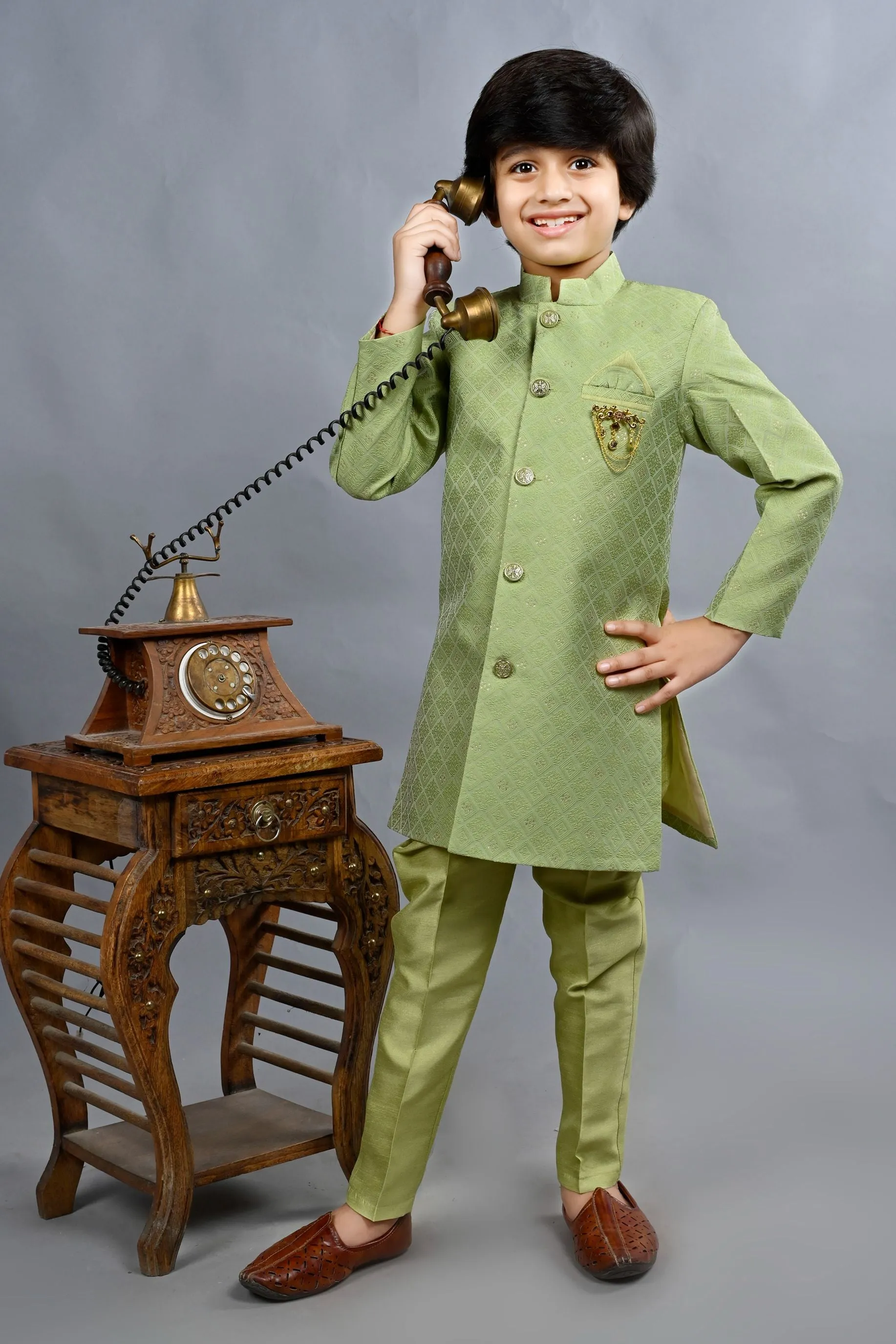 Ahhaaaa Traditional Party Wear Bollywood Style Indo-Western Sherwani for Boys