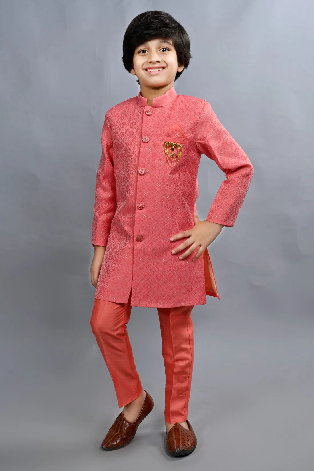 Ahhaaaa Traditional Party Wear Bollywood Style Indo-Western Sherwani for Boys