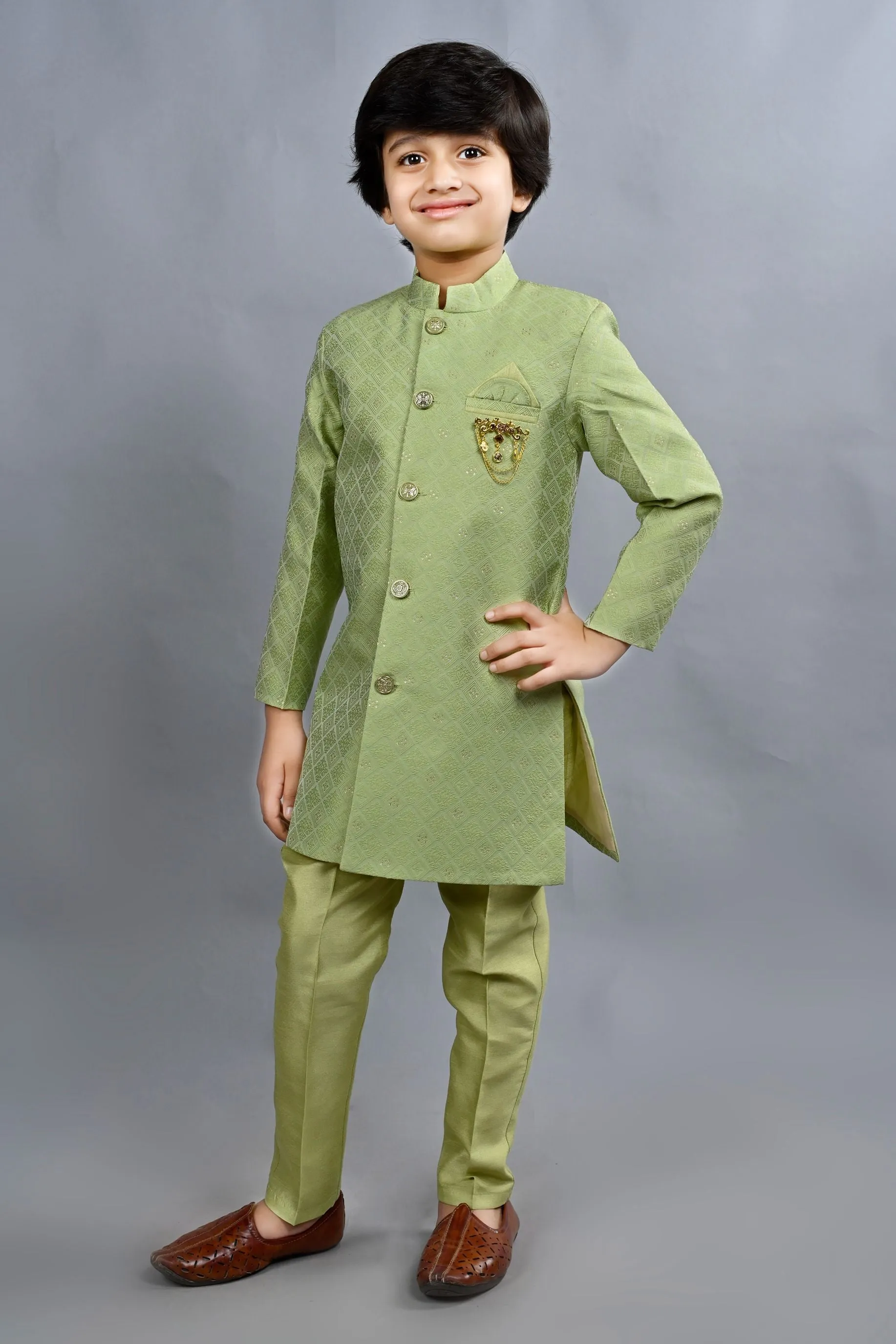 Ahhaaaa Traditional Party Wear Bollywood Style Indo-Western Sherwani for Boys