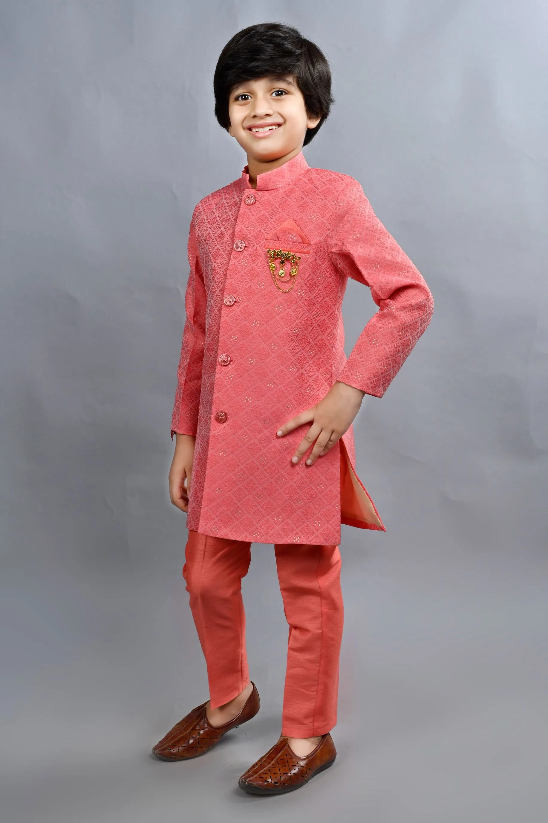 Ahhaaaa Traditional Party Wear Bollywood Style Indo-Western Sherwani for Boys