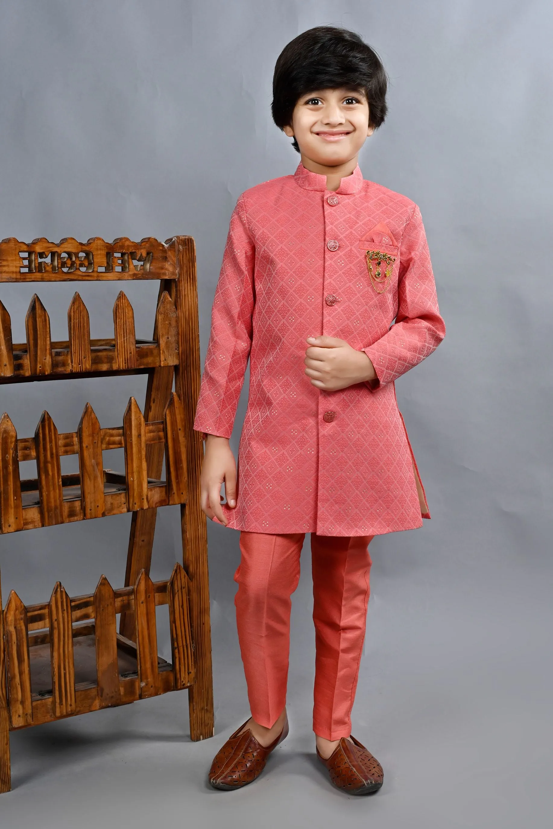 Ahhaaaa Traditional Party Wear Bollywood Style Indo-Western Sherwani for Boys