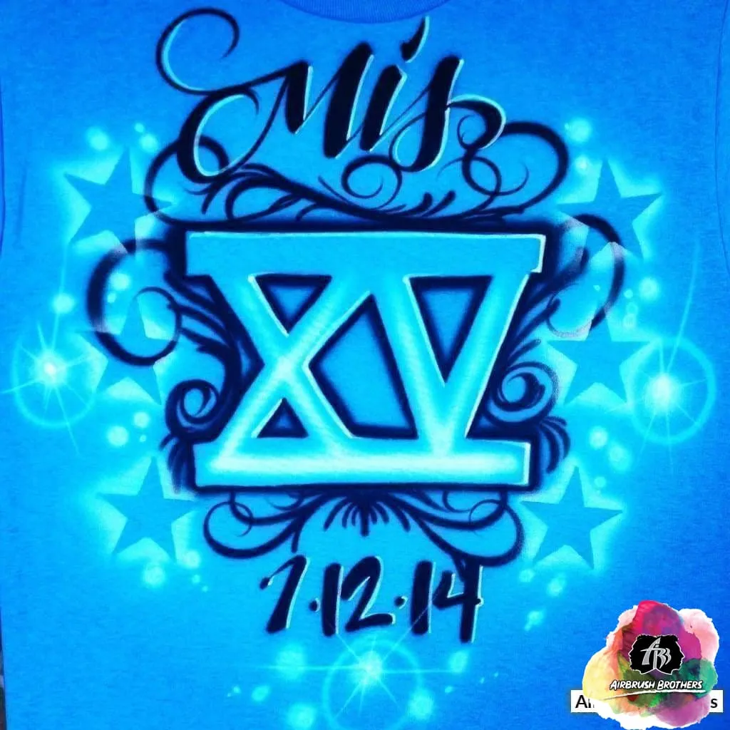 Airbrush Mis Quince With Stars Design