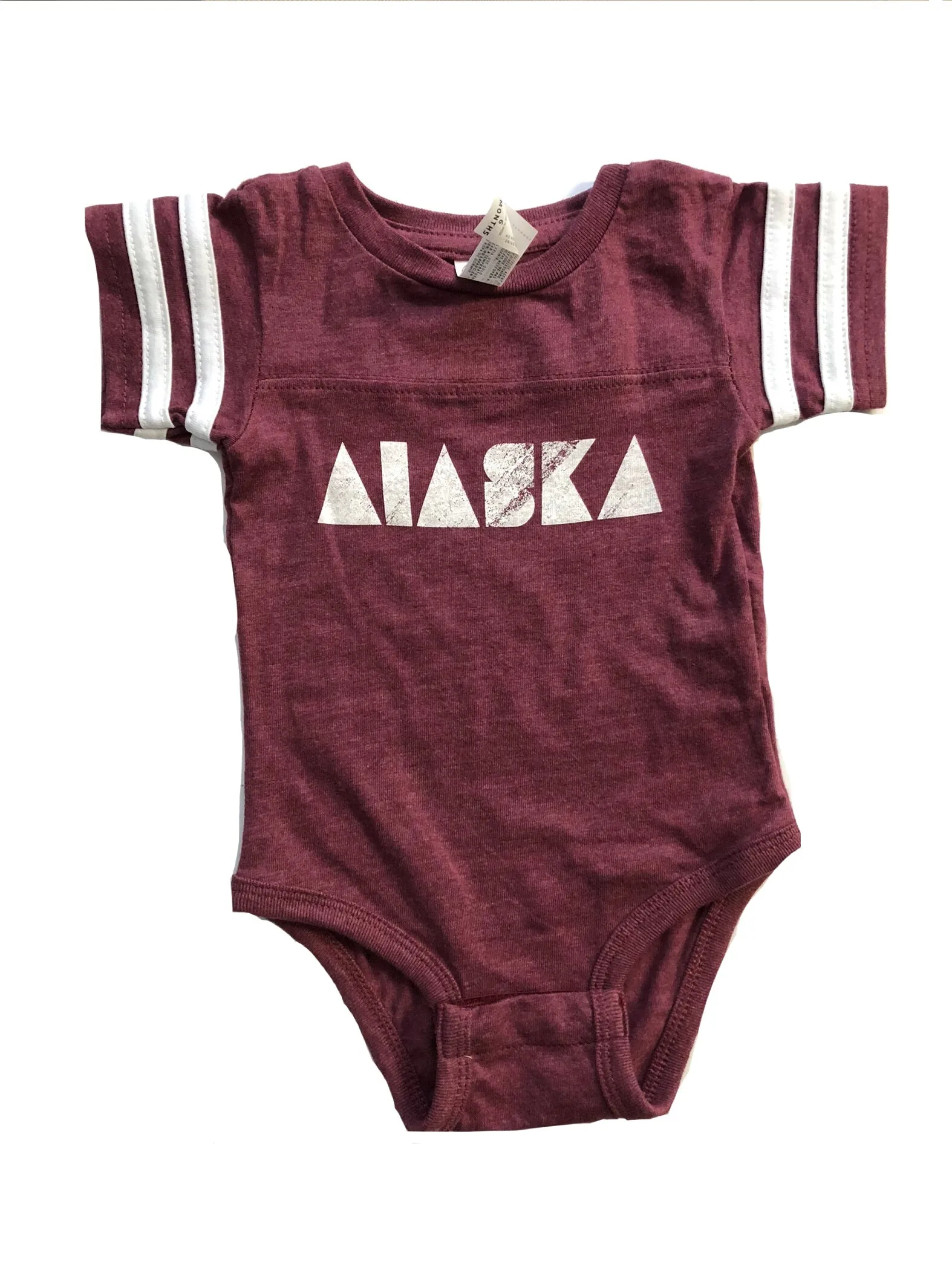 Alaska Retro Football Onesie - Burgundy