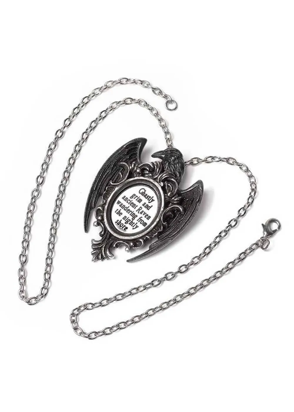 Alchemy Quoth the Raven Necklace Silver