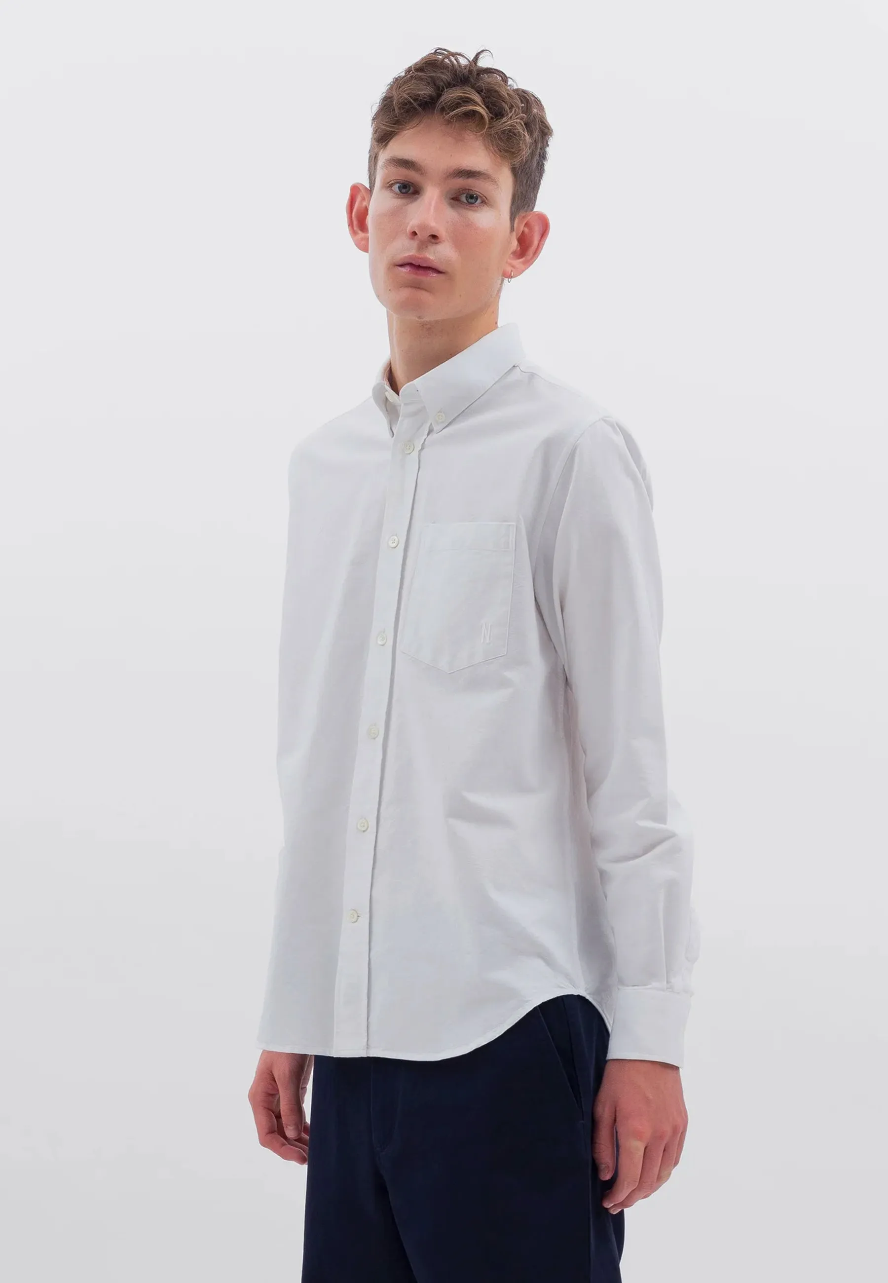 Algot Oxford Monogram Shirt - White