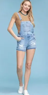 Andi Destroyed Backless Judy Blue Overall Shorts - OW *FINAL SALE*