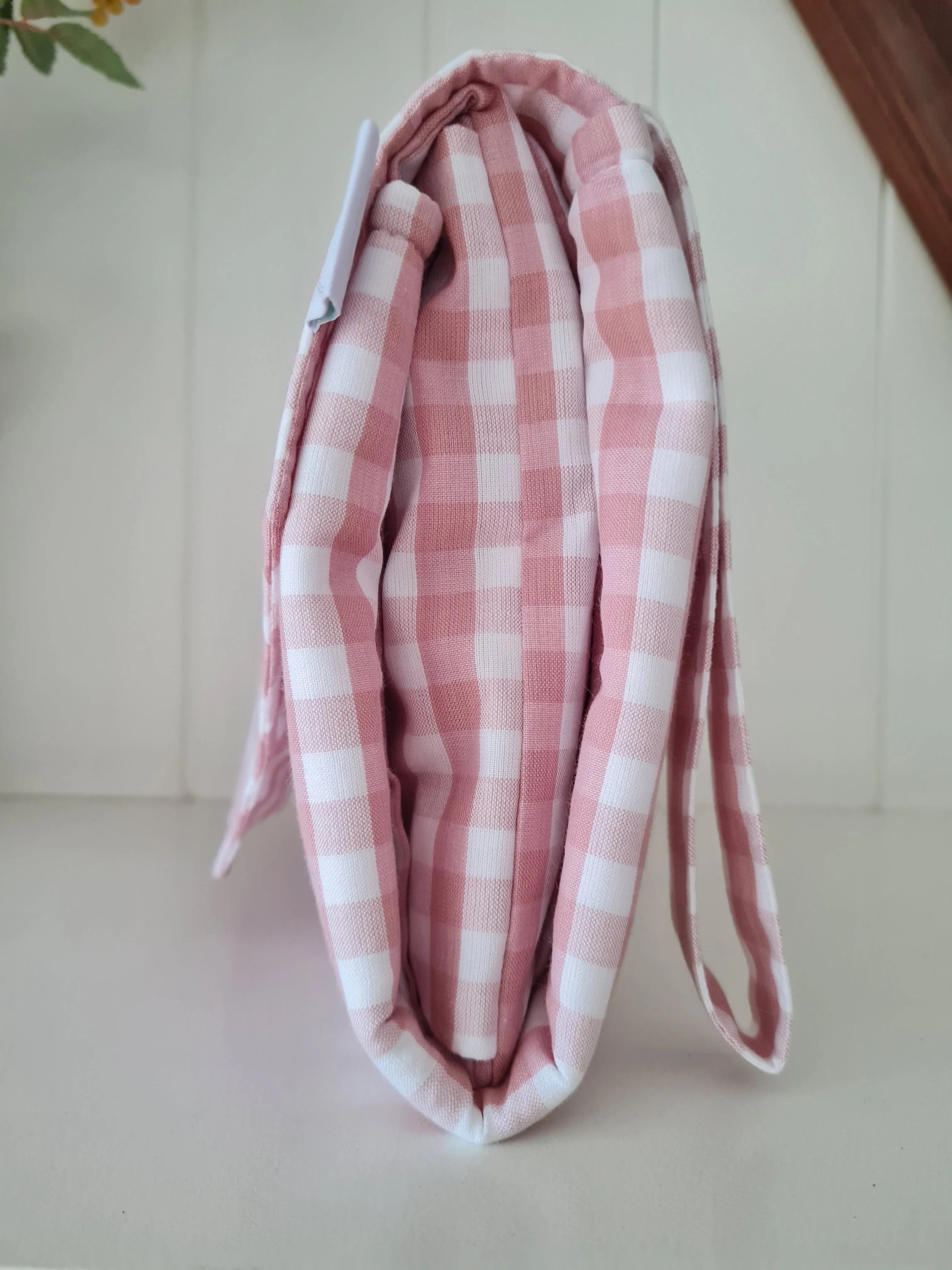 Antique Pink Gingham Nappy change mat clutch (Pre Order - Dispatches in 10-12 days)