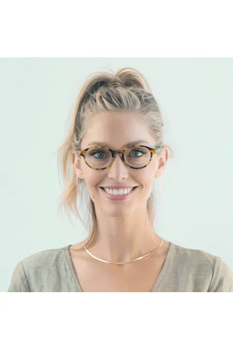 Aqua and Tortoise Reading Glasses