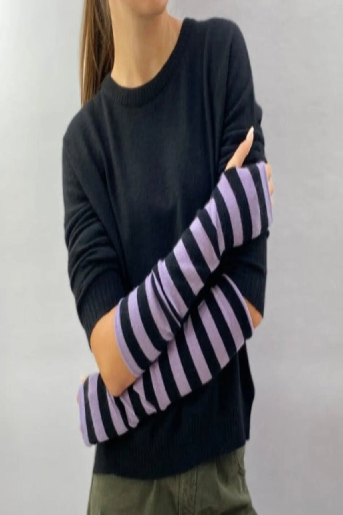 Arm warmers lavender/ black