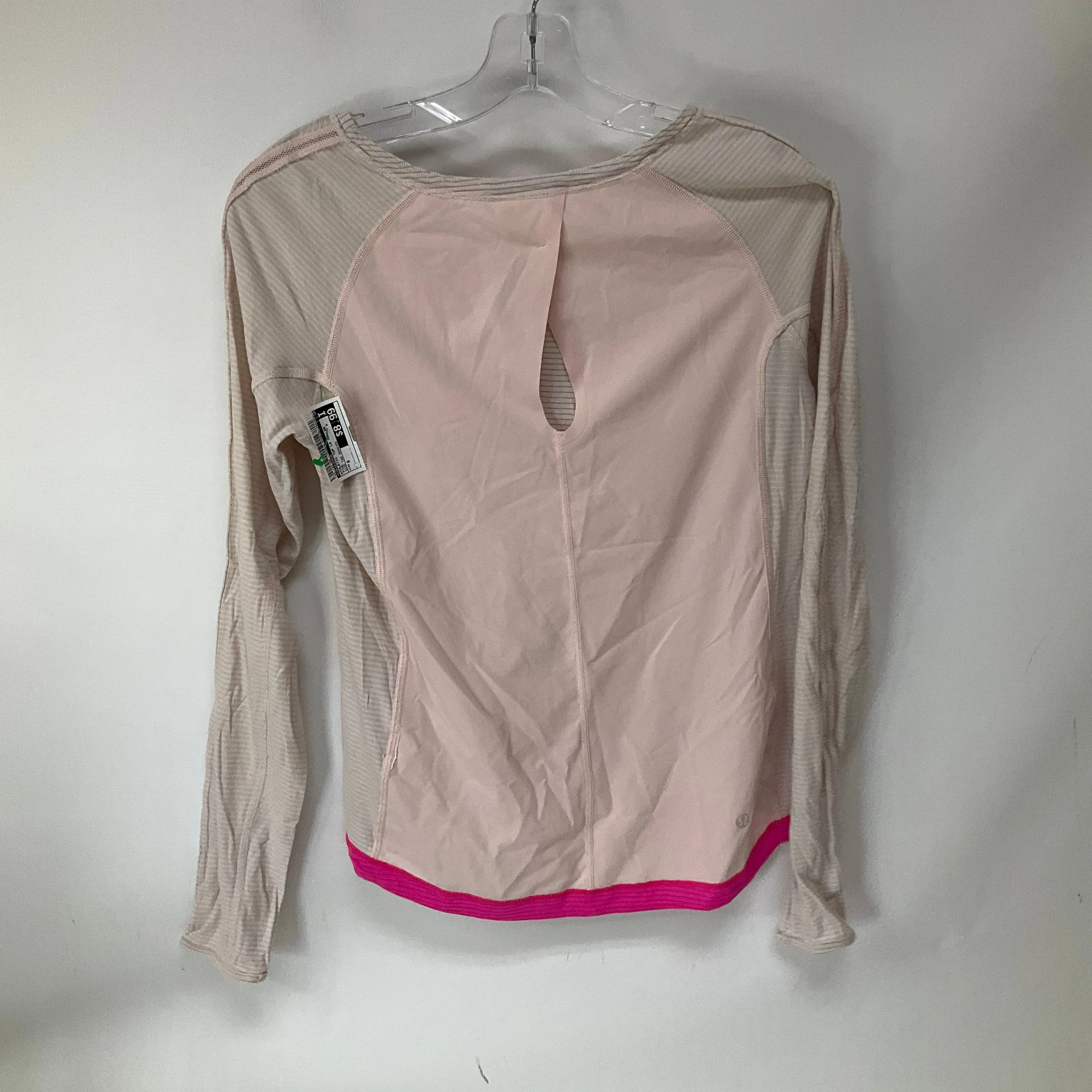 Athletic Top Long Sleeve Collar By Lululemon In Pink, Size: 8