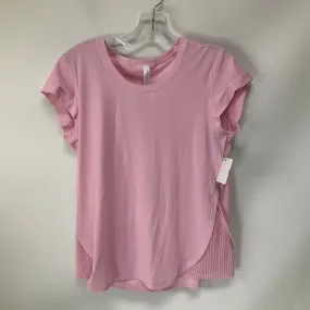 Athletic Top Short Sleeve By Lululemon In Pink, Size: 6