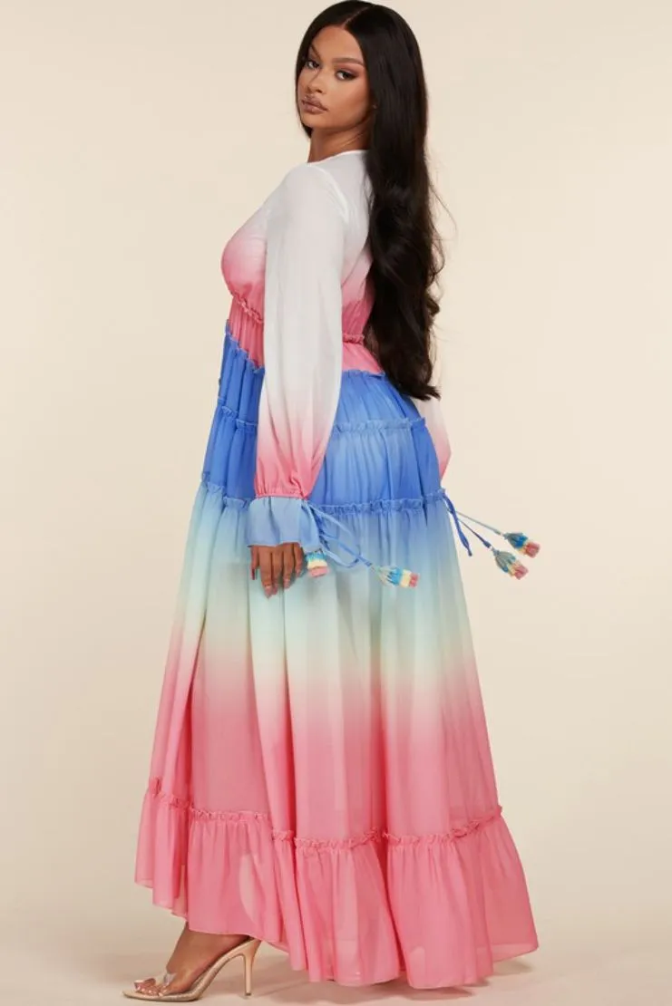 Aurora Colorful Chiffon Maxi