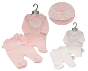 Baby All in One with Lace and Bow (NB-6 Months) (PK6) Bis-2120-6212