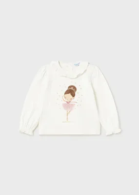 Baby Girls Long Sleeve Graphic T-Shirt | Raw Pink