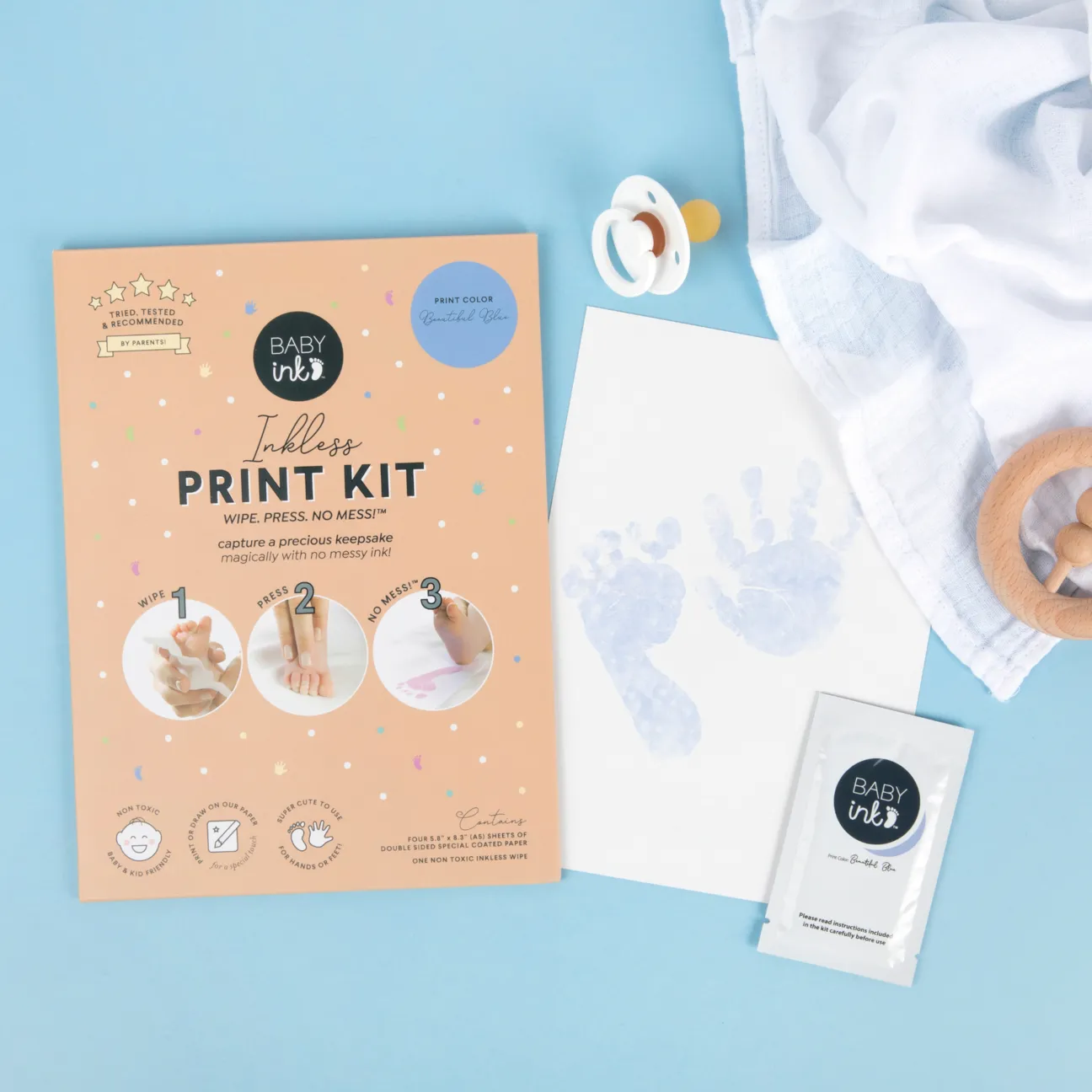 BabyInk Inkless Print Kit - Beautiful Blue