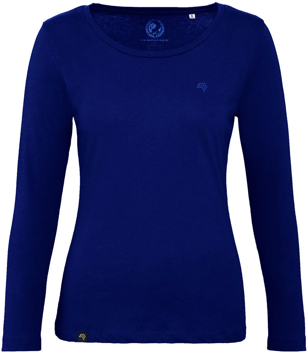 BAC TW071 ― Damen Bio-Baumwolle Langarm T-Shirt - Cobalt Blau