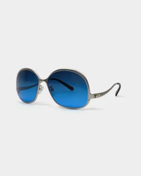 Balenciaga Metallic Blue Sunglasses 2000's