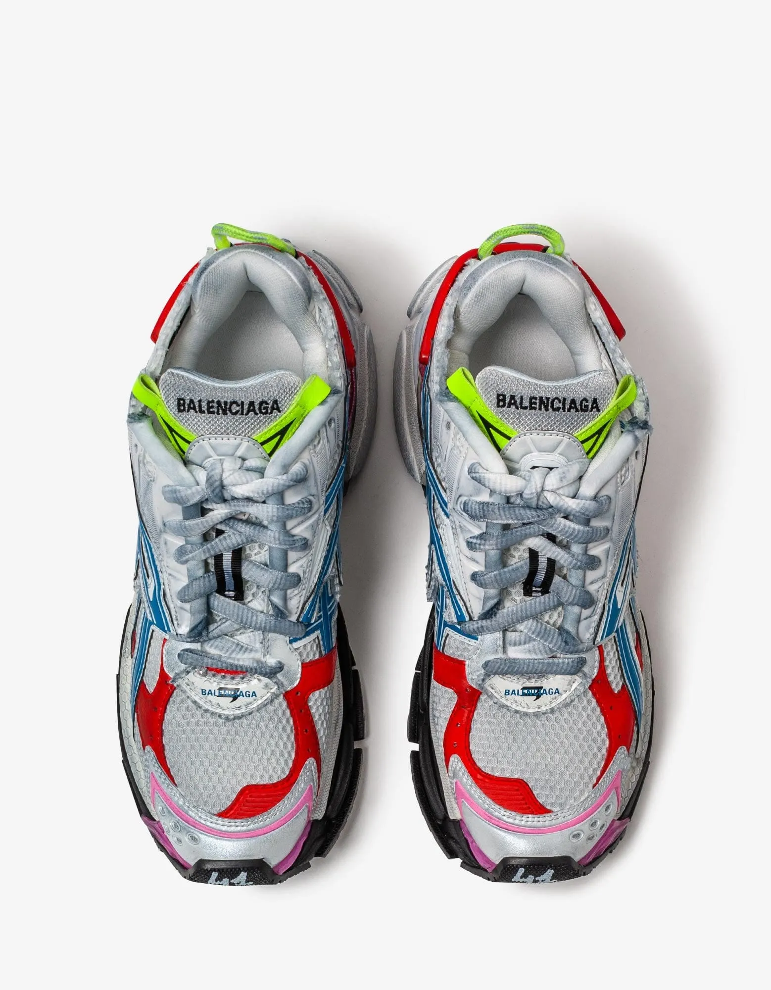 Balenciaga White & Multicolour Runner Trainers