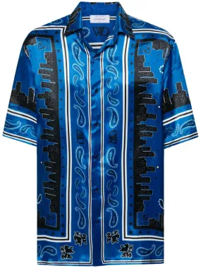 Bandana-Print Satin Shirt