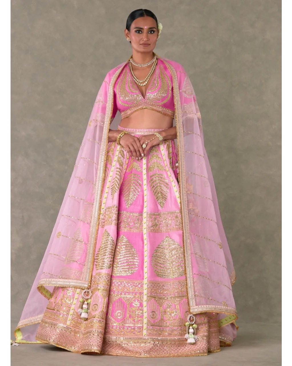 Barfi Pink Paan Patti Lehenga Set