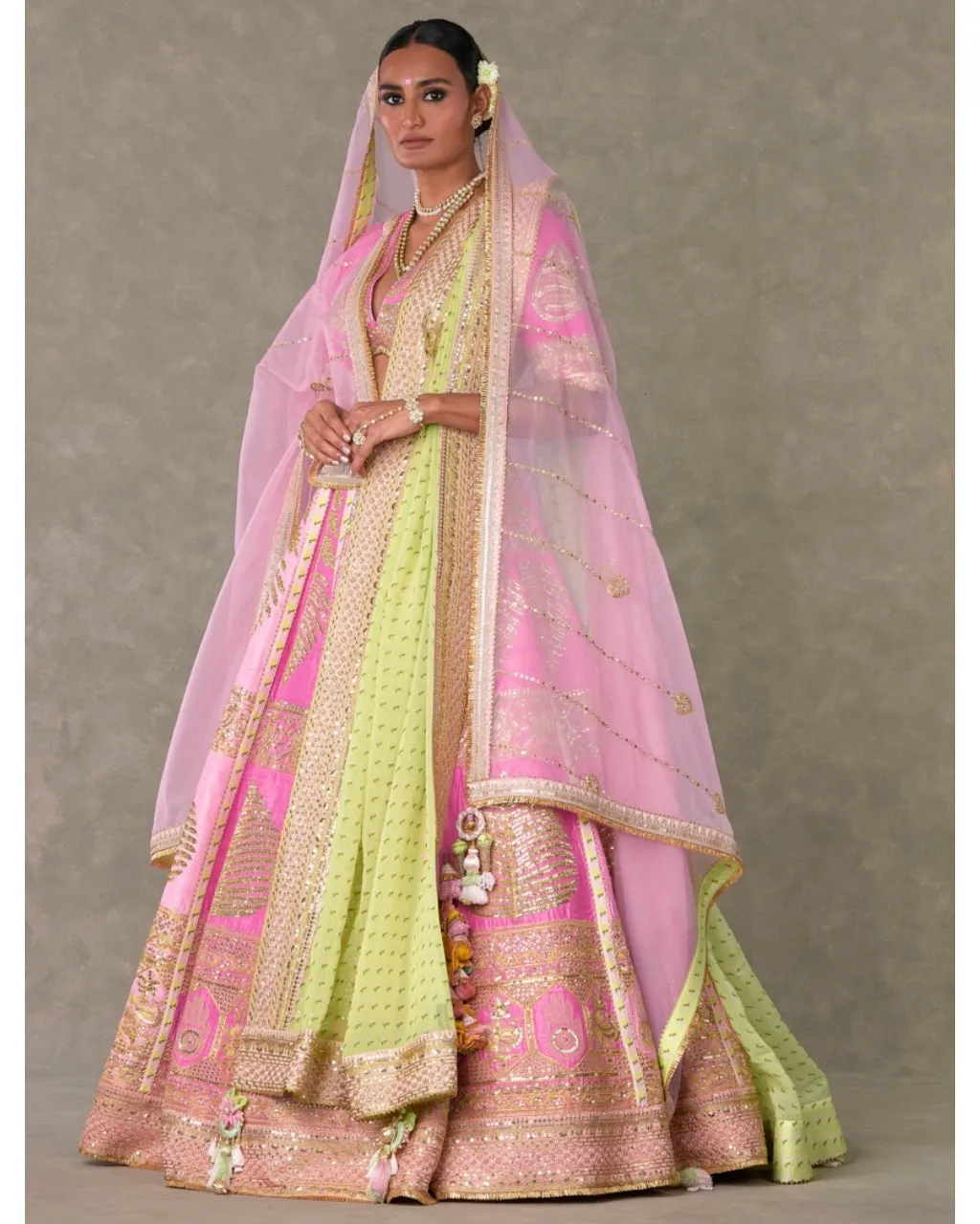 Barfi Pink Paan Patti Lehenga Set